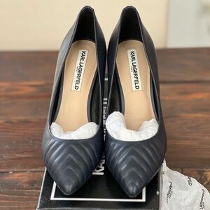 Karl Lagerfeld
Women's Natural  Roulle Textured Leather Point Toe Pumps  7.5